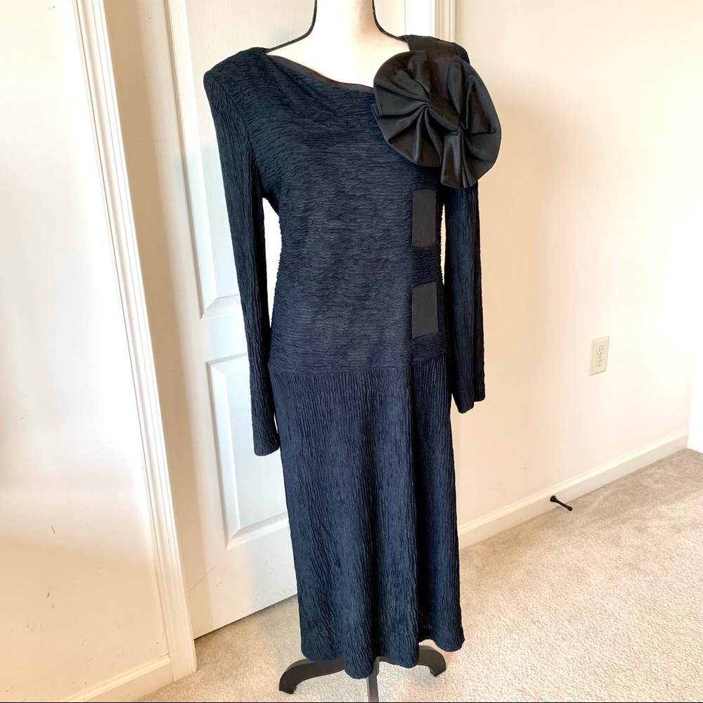 Vintage LESLIE LUCKS 80’s Formal Dress with Oversized Bow Detail—SZ. 12